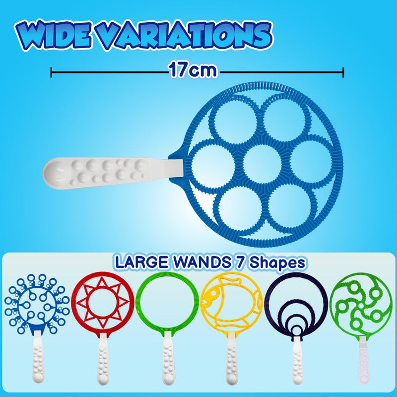 Atlasonix Giant Bubble Wands Outdoor Toys for Kids Large Blowing Rings Variety Shapes Set for Big soap Bubbles Includes Huge Bubble Mix Solution kit Refill Summer Party Park Beach Fun Activities - Image 4